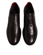 Maroon Calfskin Leather Derby Men Dress Shoes