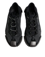 Black Silver Logo Low Top Men Sneakers Shoes