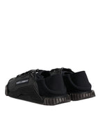 Black Silver Logo Low Top Men Sneakers Shoes
