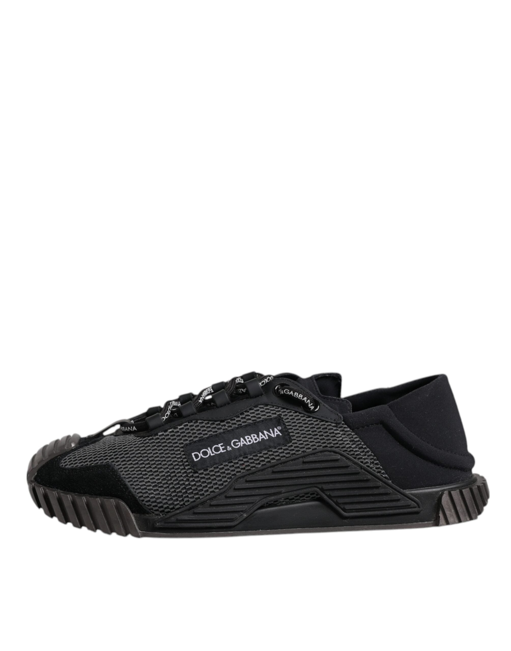 Black Silver Logo Low Top Men Sneakers Shoes