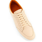 Pink Leather Low Top Sneakers