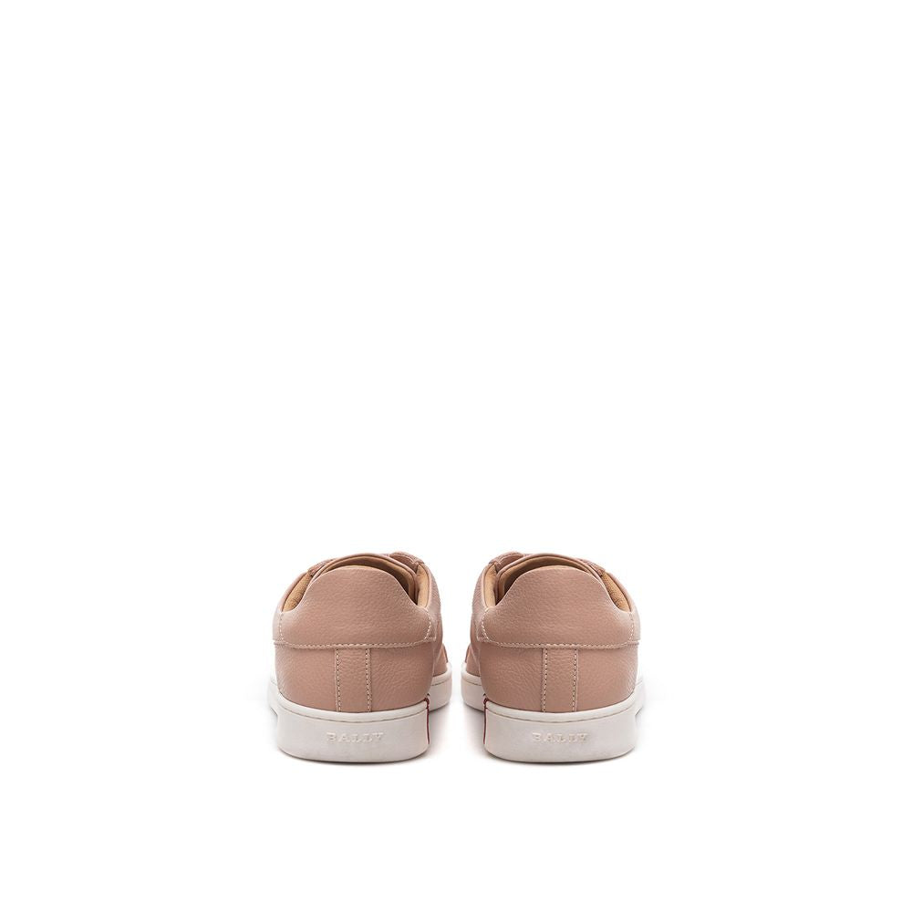 Pink Leather Low Top Sneakers