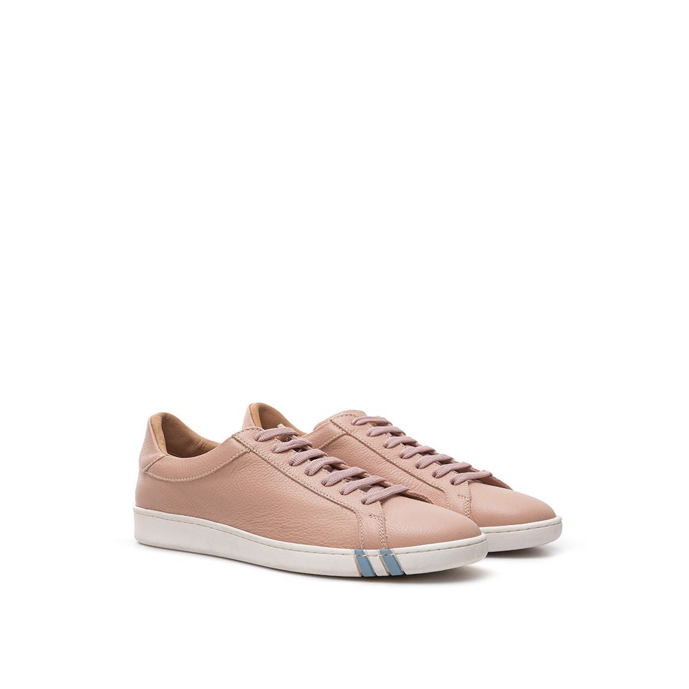 Pink Leather Athletic Sneakers
