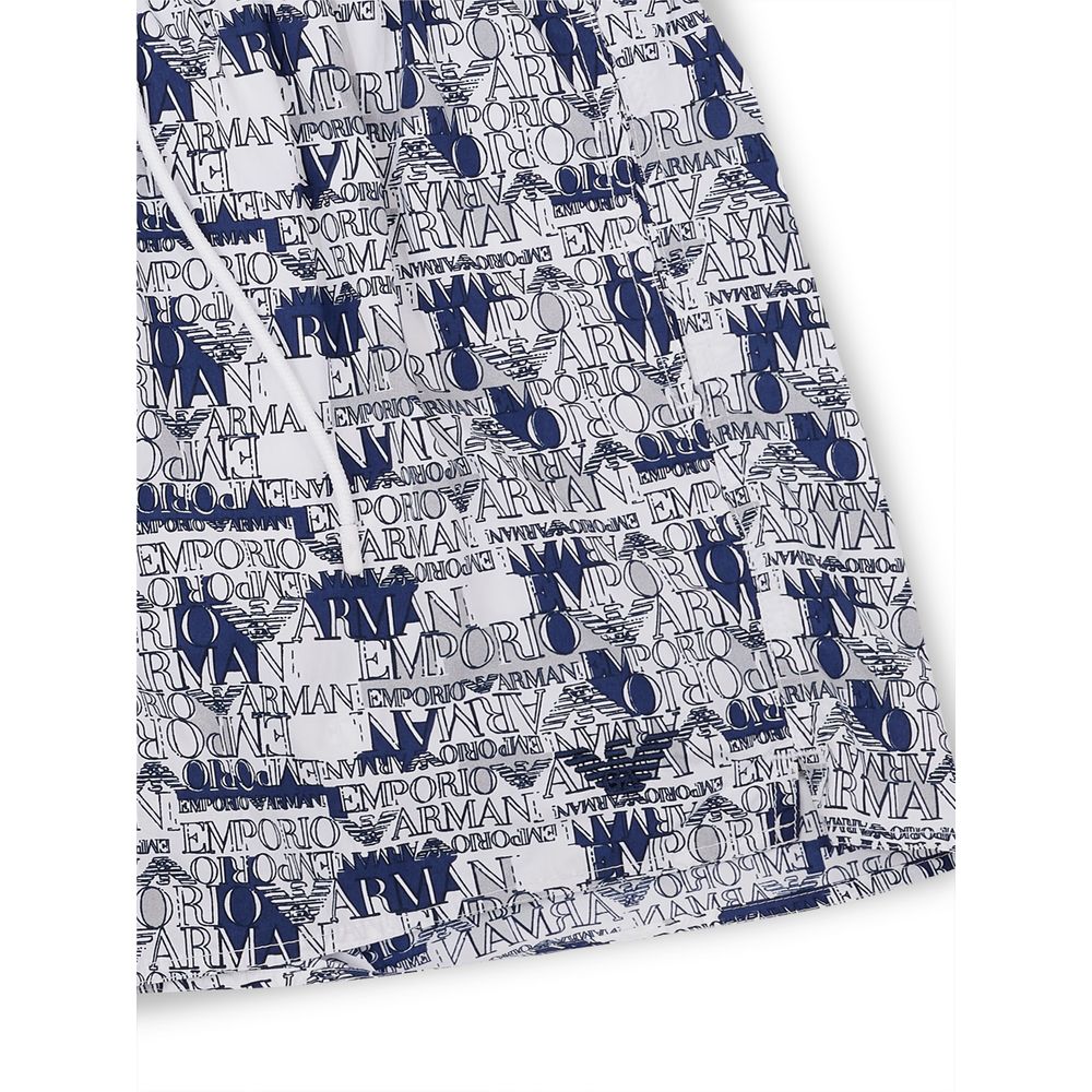 White Polyester Swim Shorts