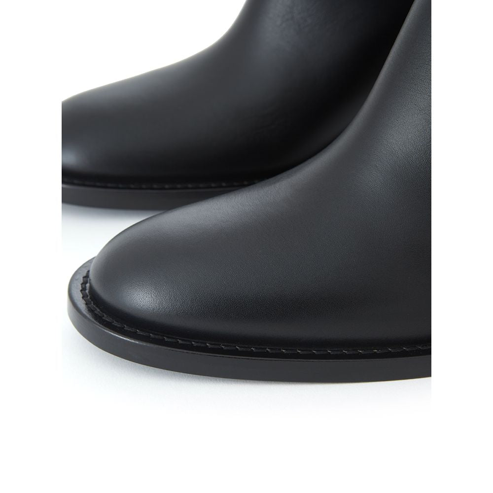 Black Leather Ankle Boots