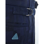 Blue Linen Casual Pants