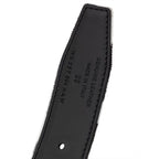 Black And White Leather Regular Belt