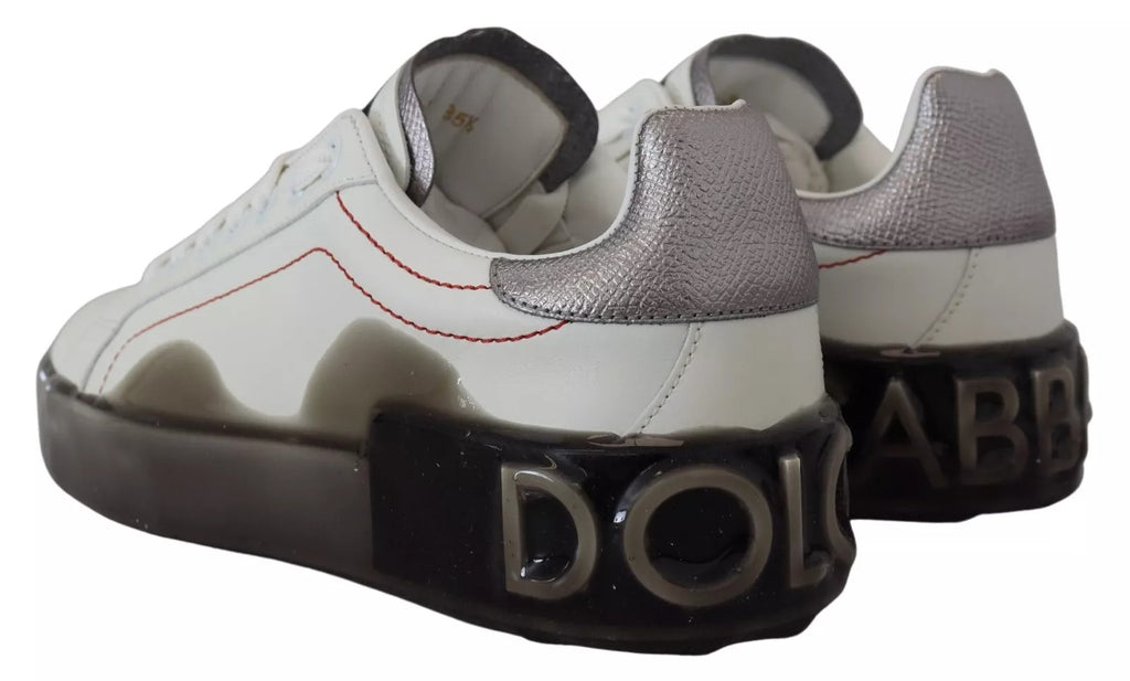 White Leather Portofino Sneakers Shoes
