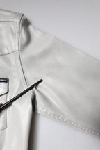 Metallic Gray Cotton Button Down Shirt