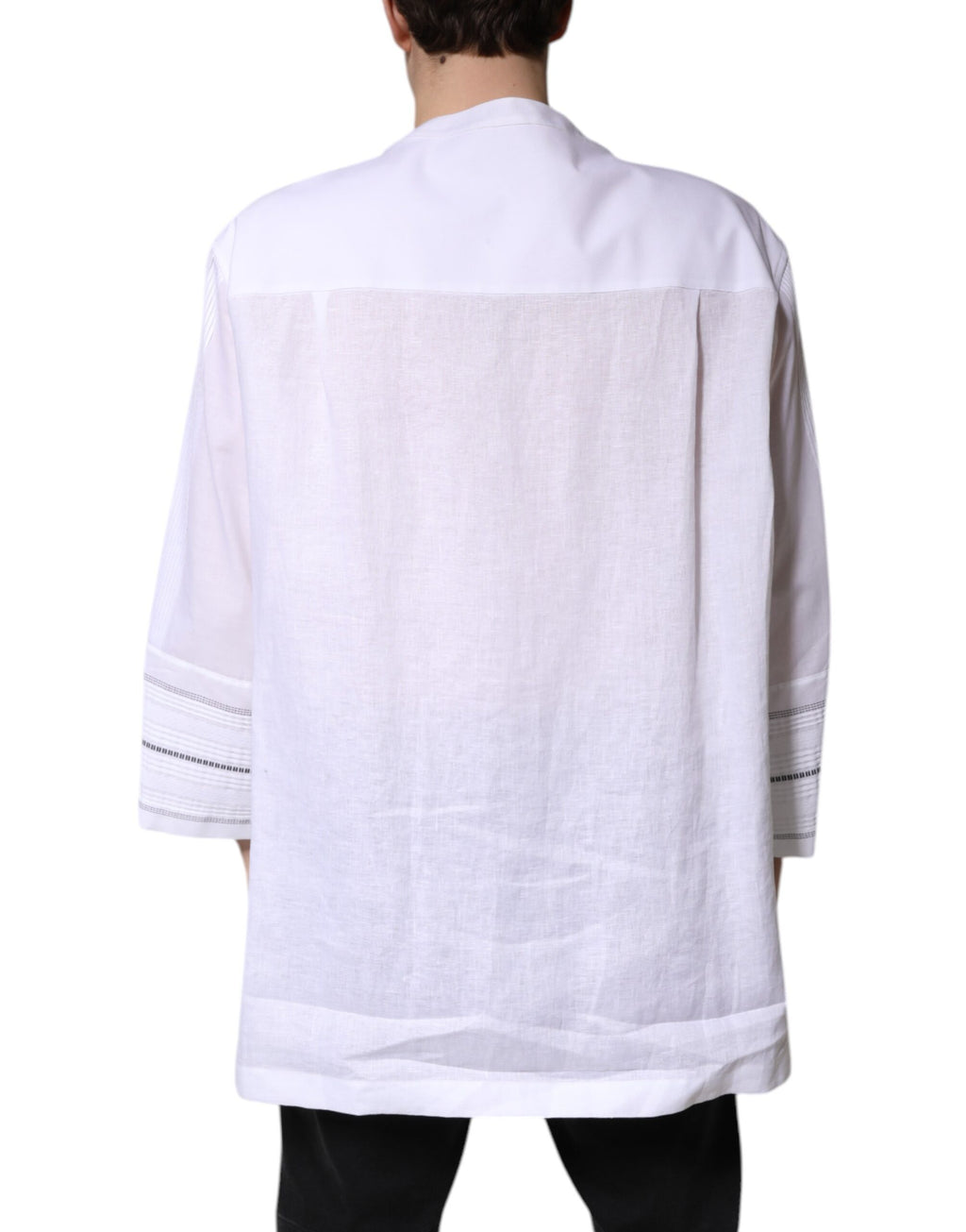 White Cotton Button Down Long Sleeves Shirt