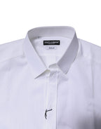 White Cotton Collared GOLD Dress Formal Shirt