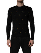 Black Pineapple Crew Neck Pullover Sweater