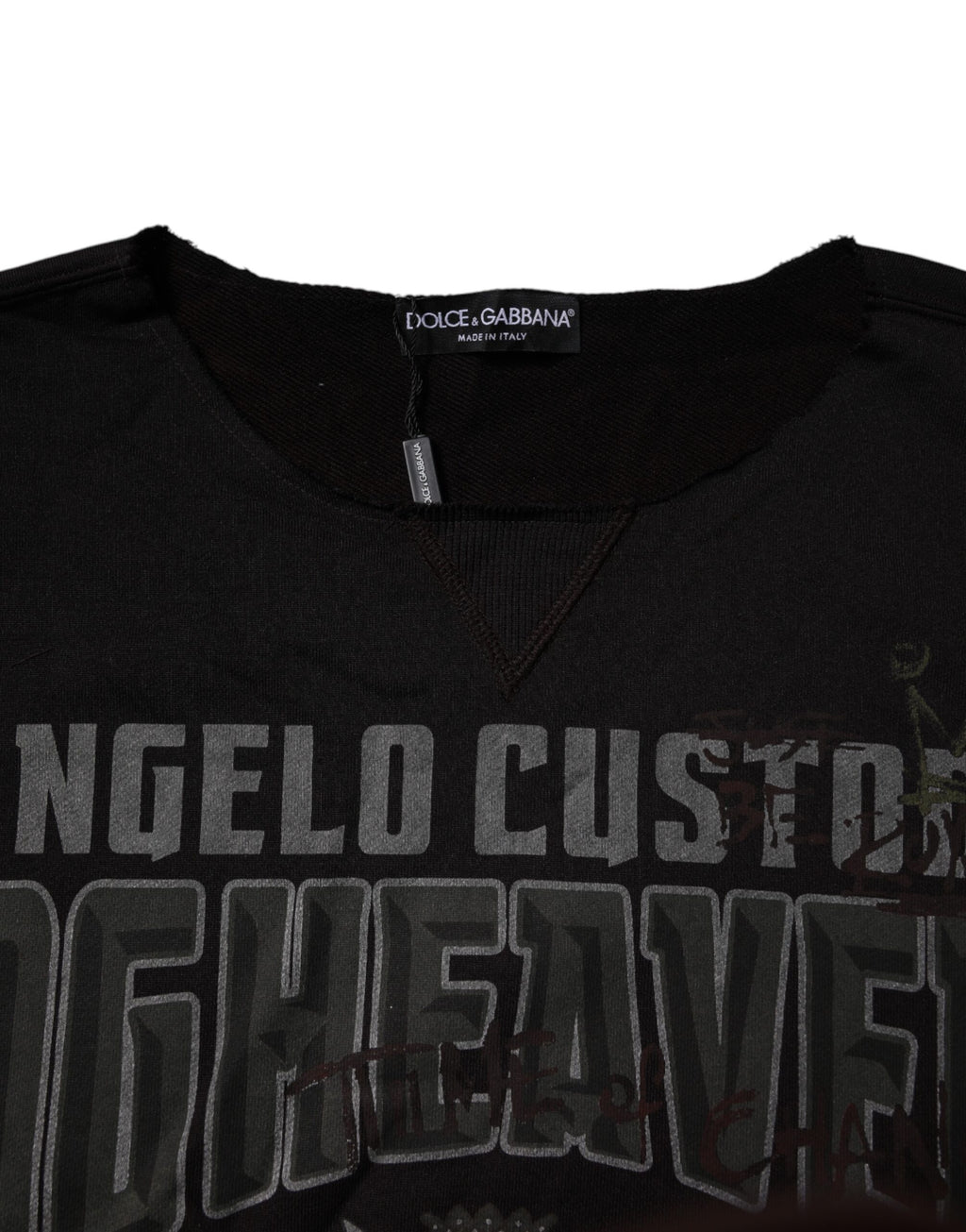 Black DG Heaven Crew Neck Pullover Sweater