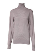 Brown Cashmere Turtleneck Pullover Sweater