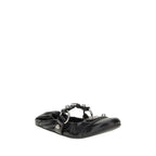 Black Calf Leather Bos Taurus Ballet Flats