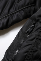 Black Nylon Full Zip Bustier Corset Jacket