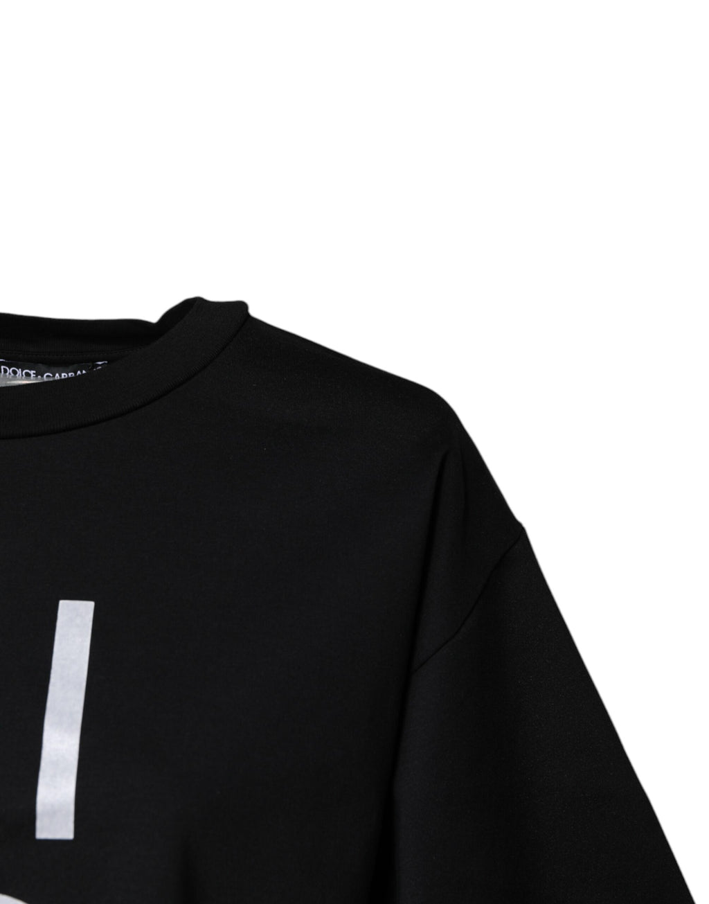 Black Printed Cotton Crew Neck Tee T-shirt