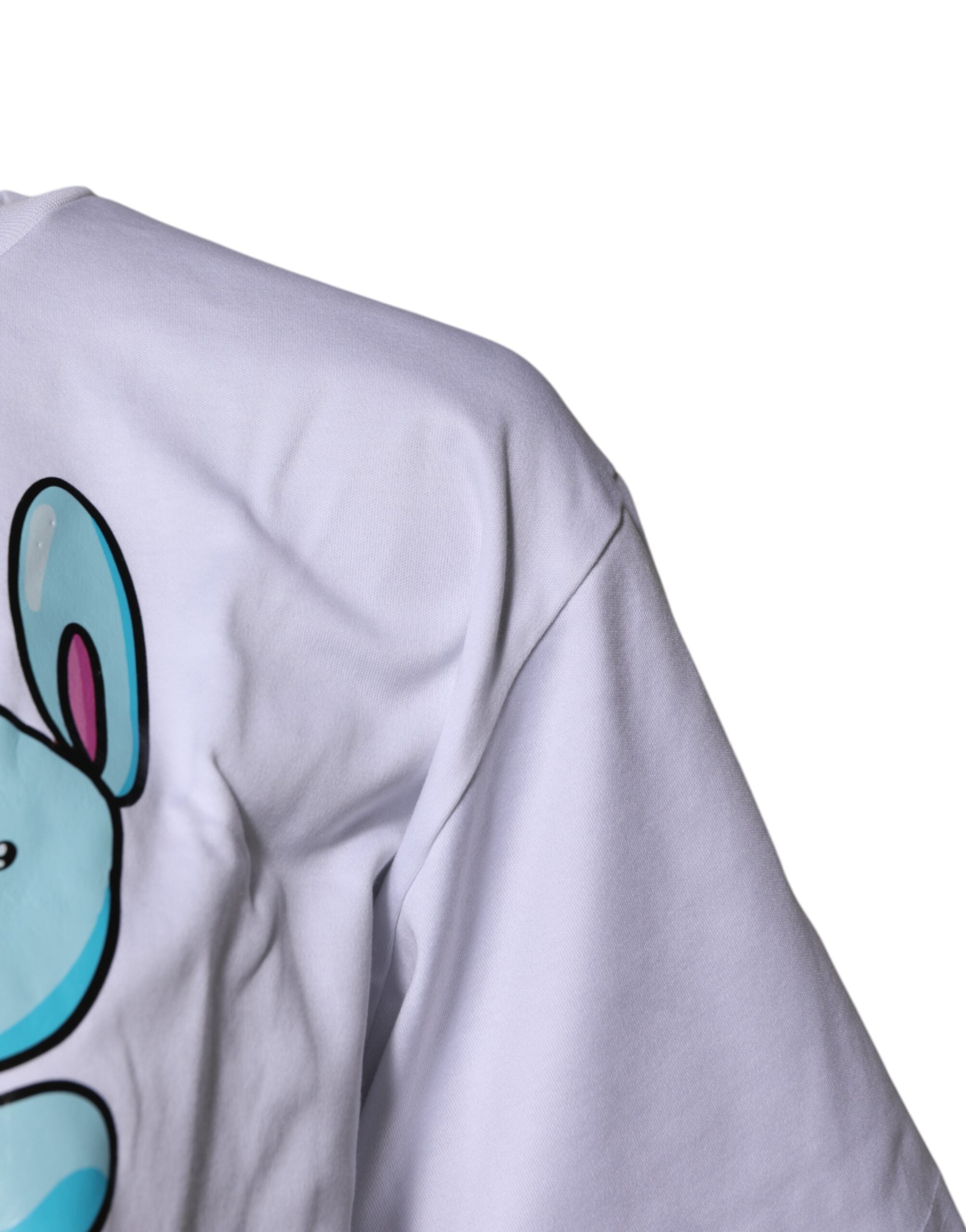 White Printed Cotton Crew Neck Tee T-shirt