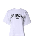 White Bellissima Cotton Crew Neck T-shirt