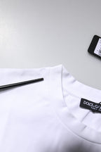 White Bellissima Cotton Crew Neck T-shirt