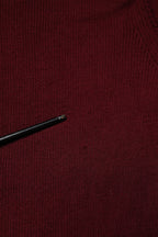 Burgundy Long Sleeves Turtleneck Slim Sweater