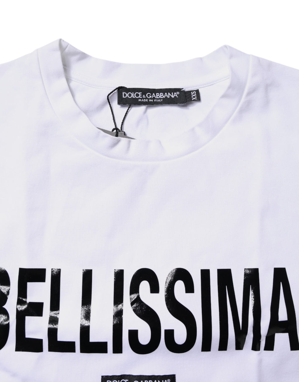 White Bellissima Cotton Crew Neck T-shirt