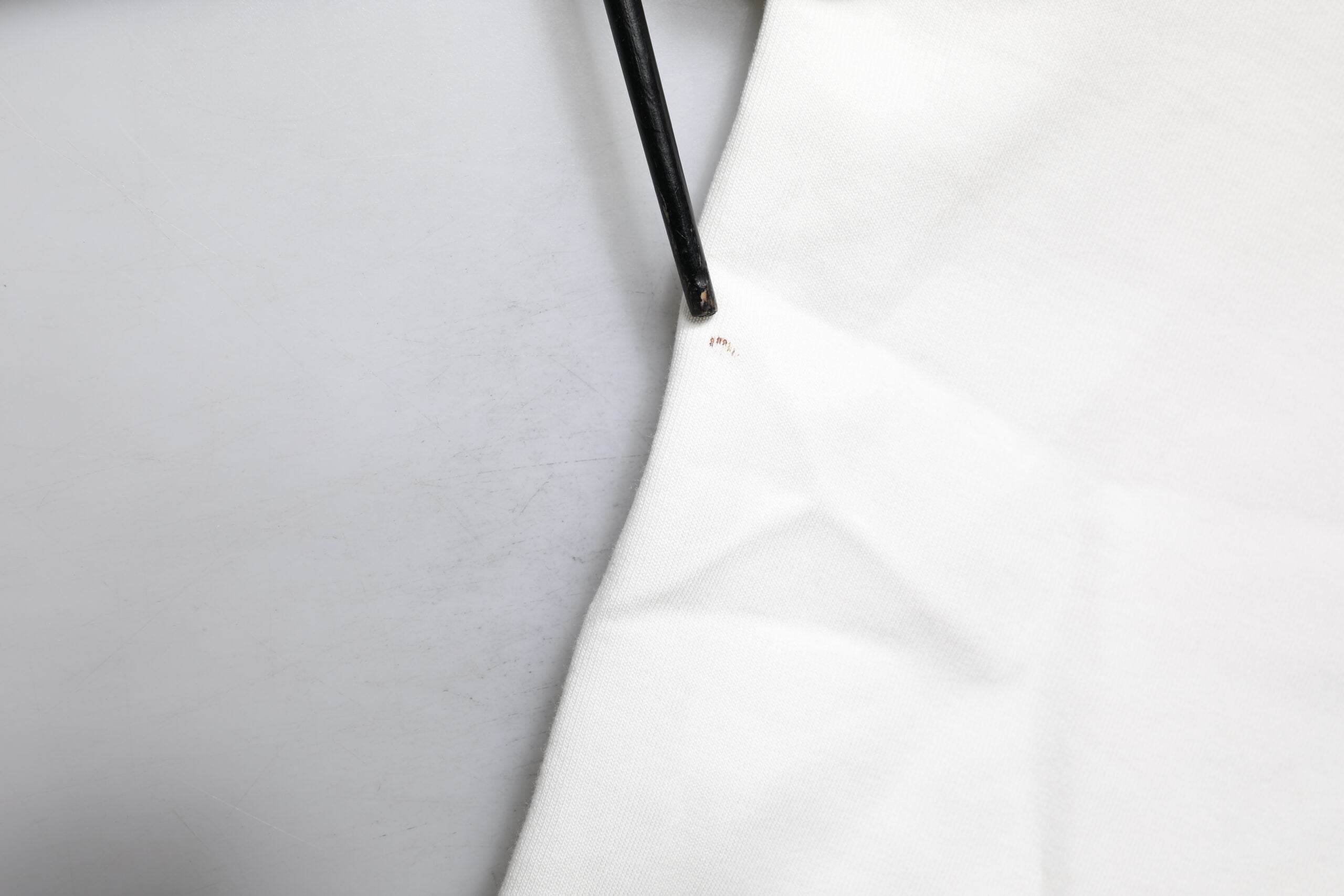 White Cotton Blend 3/4 Sleeves Blouse Top