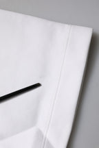 White Cotton Blend 3/4 Sleeves Blouse Top