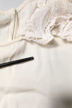 Cream Floral Lace Long Sleeves Blouse Top