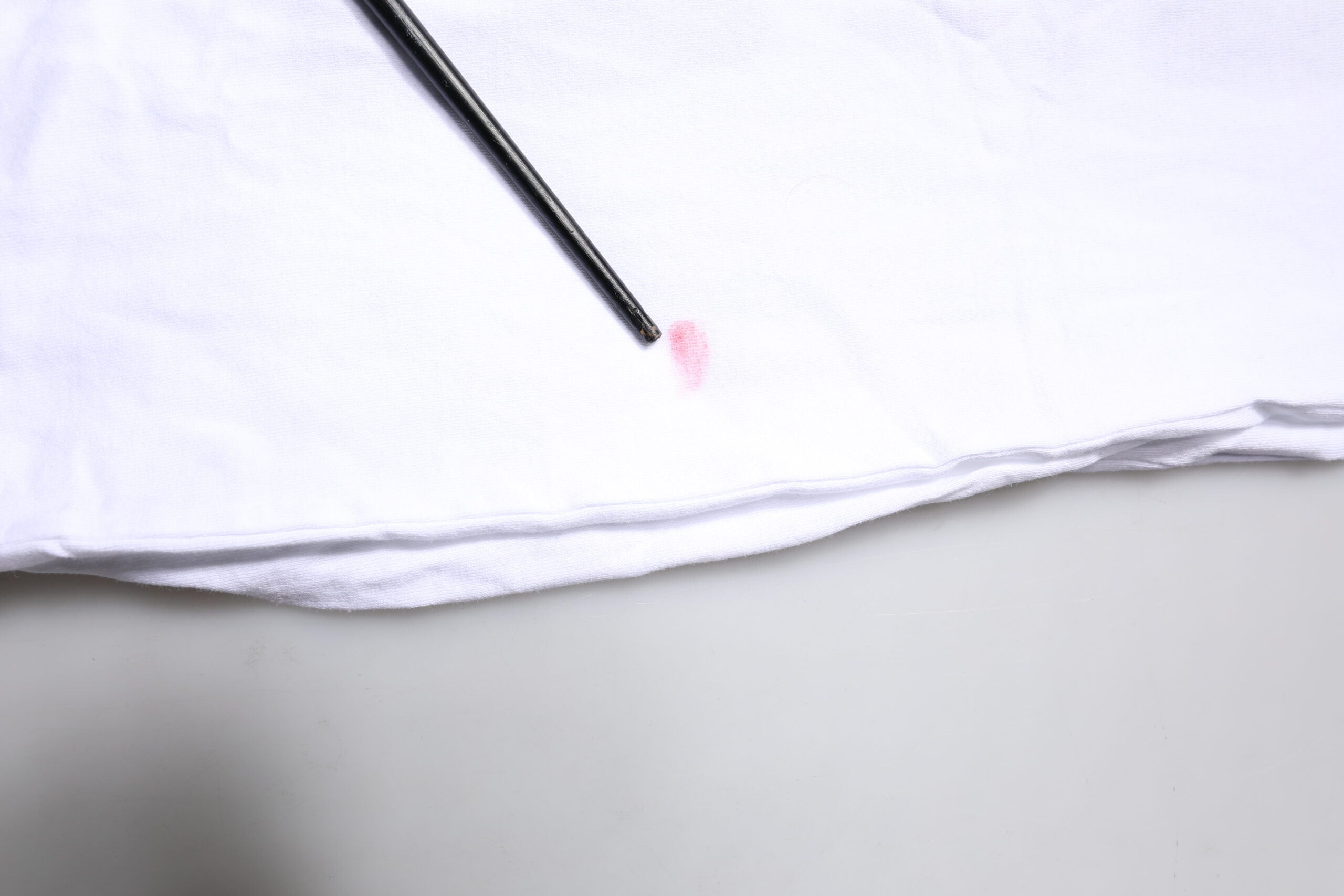 White Cotton Silk Blend Ascot Collar T-shirt