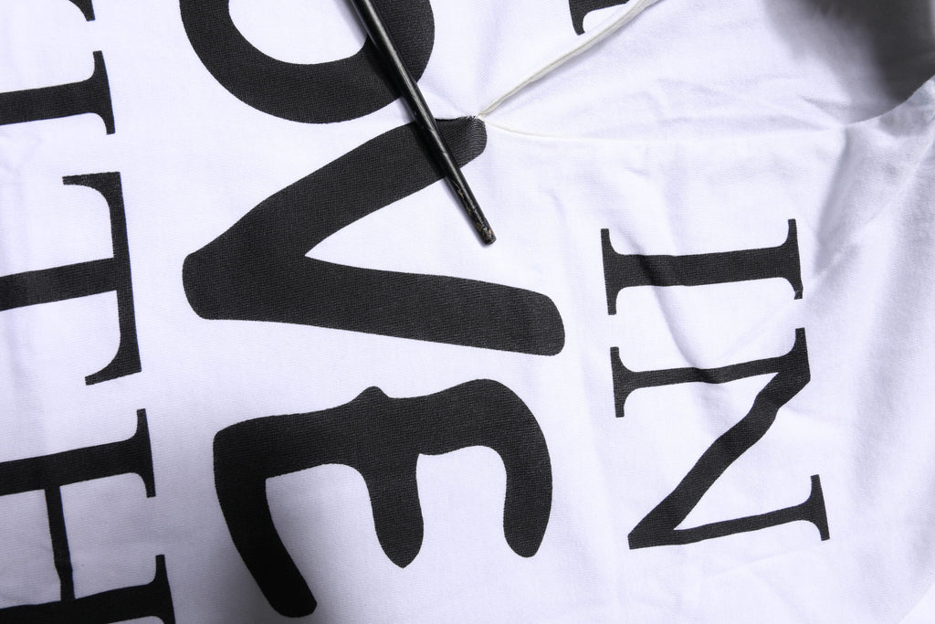 White Cotton Silk Blend Ascot Collar T-shirt