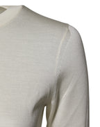 Cream Short Sleeve Silk Round Neck Blouse Top