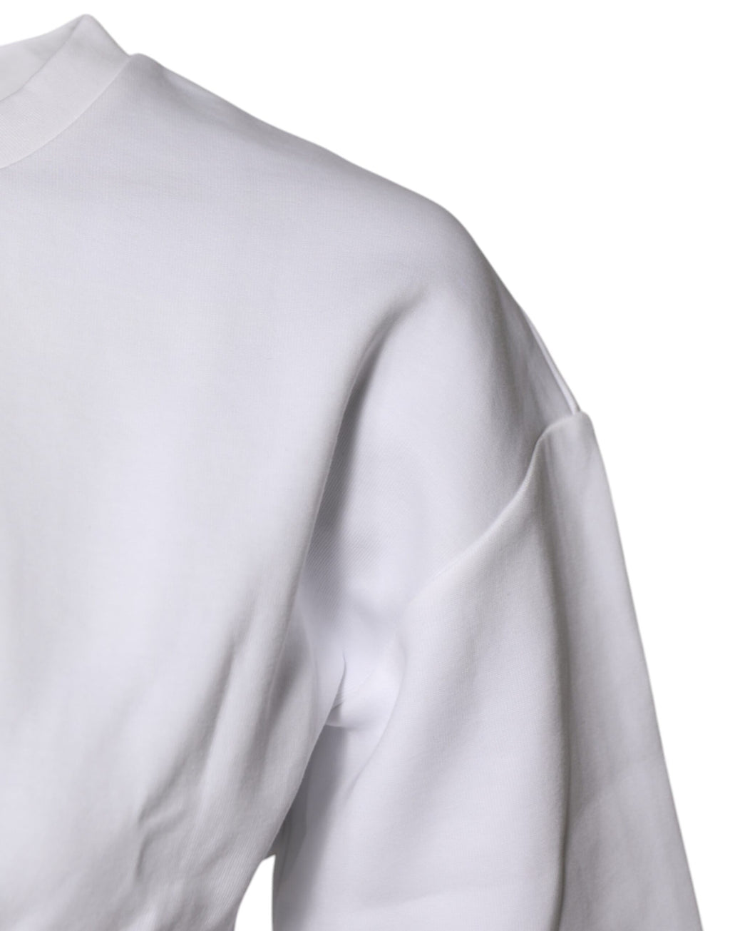 White Cotton Blend 3/4 Sleeves Blouse Top