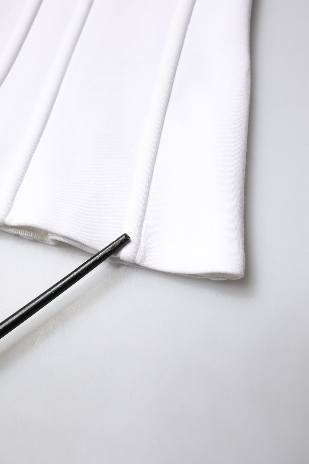 White Cotton Blend 3/4 Sleeves Blouse Top