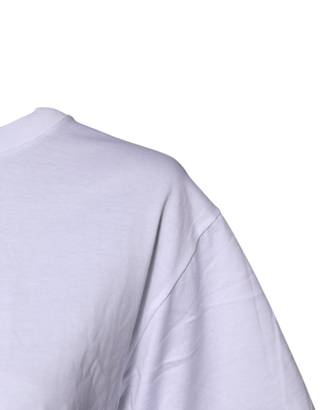 White Printed Round Neck Top Cotton T-shirt