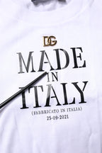 White Printed Round Neck Top Cotton T-shirt