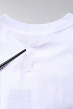 White Printed Round Neck Top Cotton T-shirt