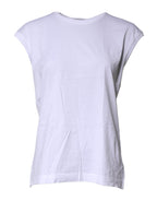White Cotton Sleeveless Round Neck Tank Top