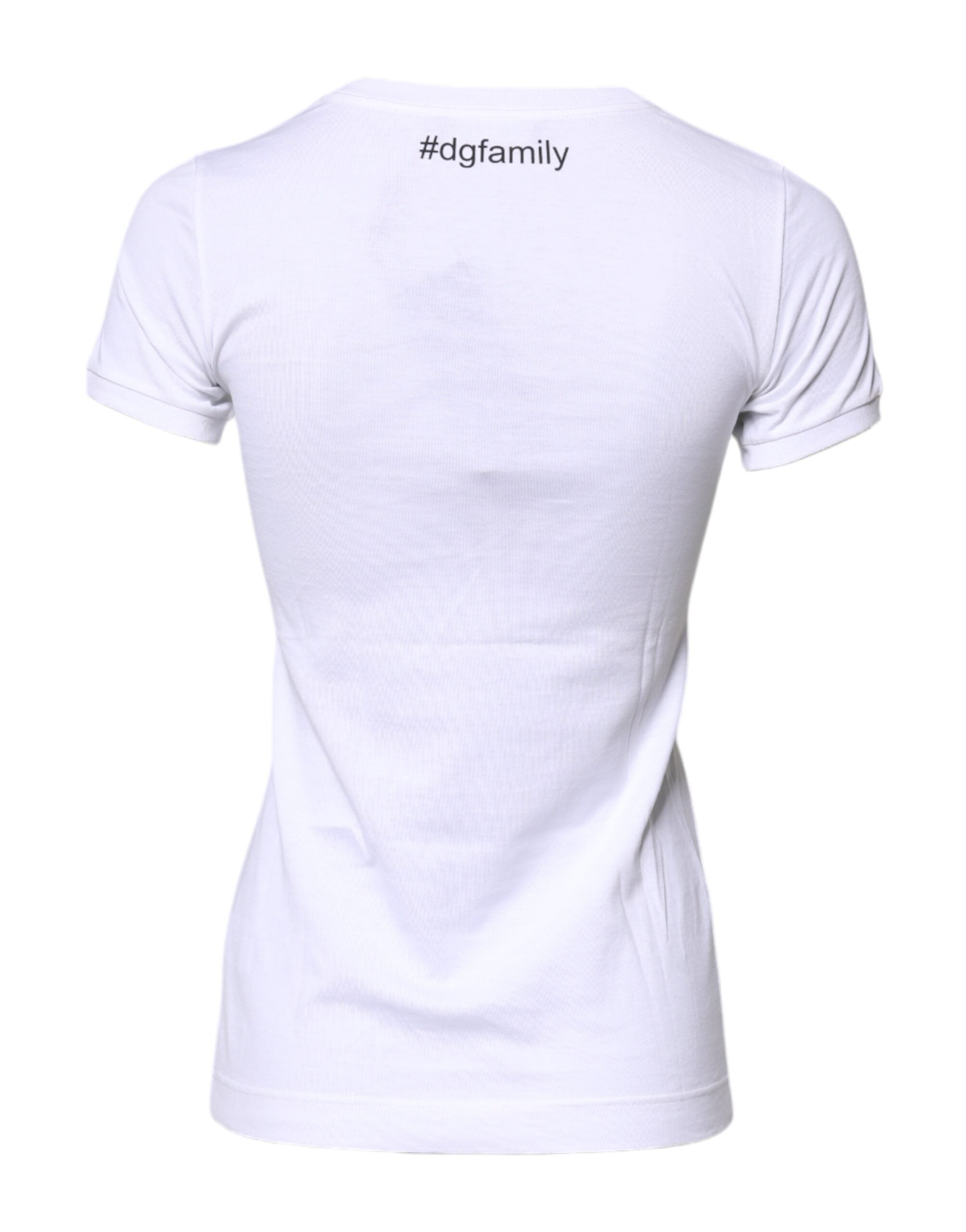 White Cotton #DGFAMILY Embroidery T-shirt