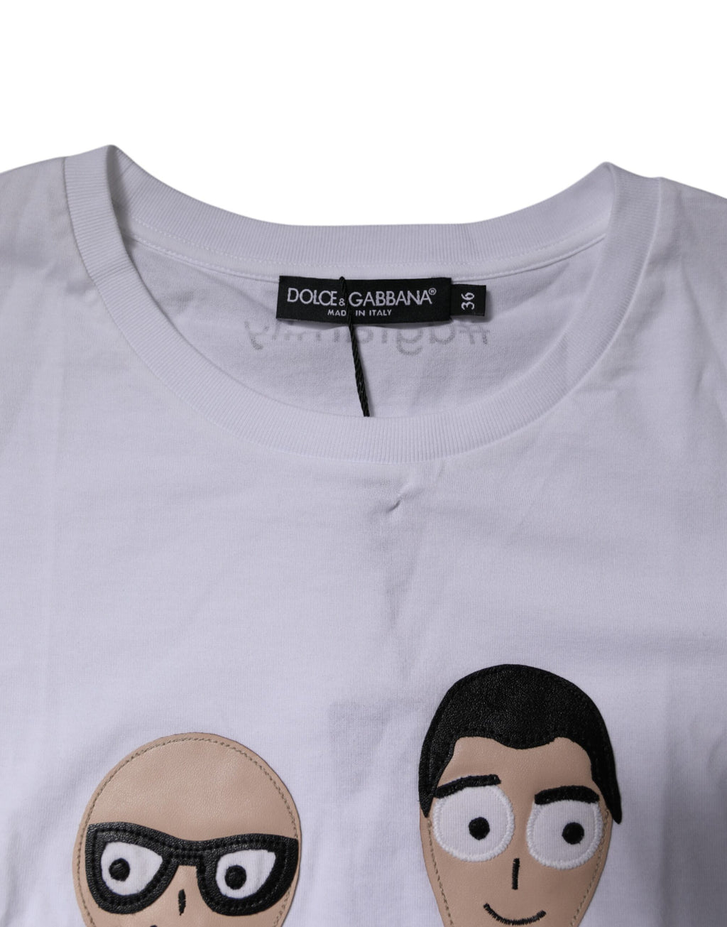 White #DGFAMILY Embroidery Cotton T-shirt