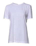 White Short Sleeves Round Neck Top T-shirt