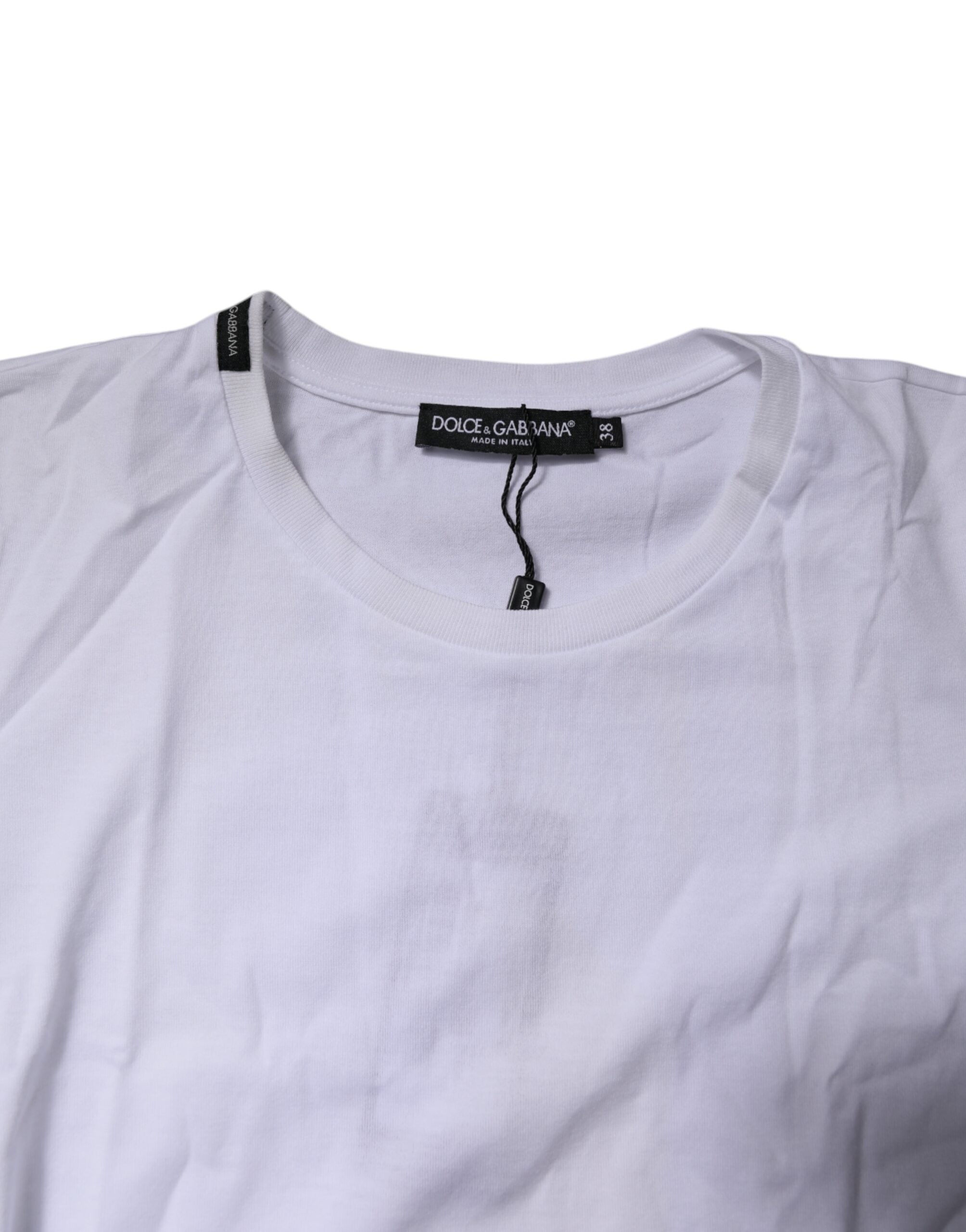 White Short Sleeves Round Neck Top T-shirt