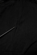 Black Knit Long Sleeves Turtleneck Slim Top