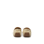 Beige Leather Moccassin