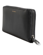 Black Blue Exotic Leather Embossed Continental Wallet