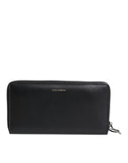 Black Blue Exotic Leather Embossed Continental Wallet
