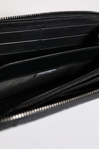 Black Blue Exotic Leather Embossed Continental Wallet