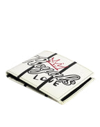 White Leather DG Crown Royals Bifold Card Holder Wallet