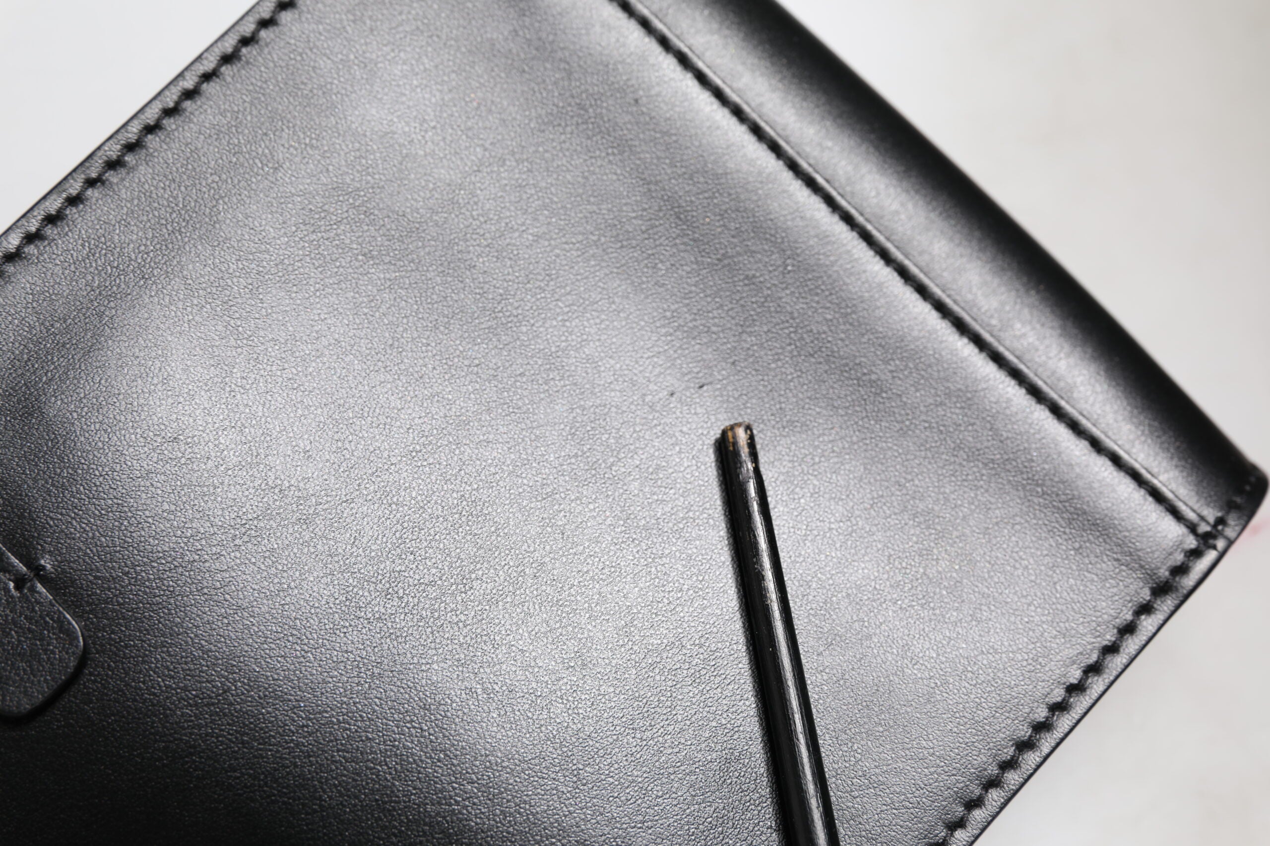 Black Calfskin Leather Logo Plaque Mini Bag