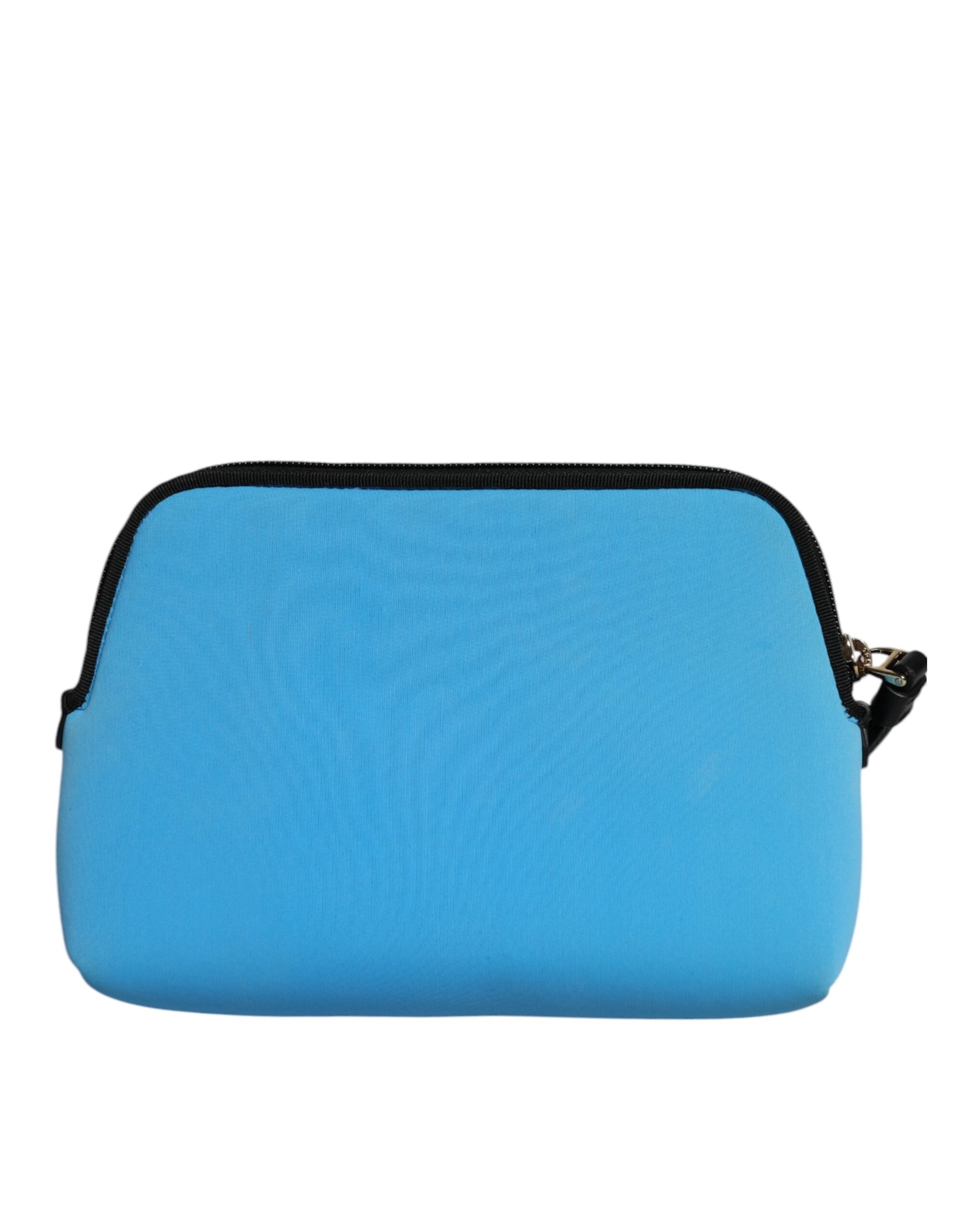 Blue DG Logo Print Clutch Zip Borse Pouch Bag
